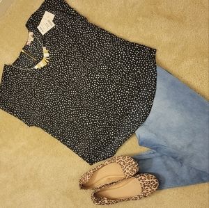 Capped Short Sleeve Blouse